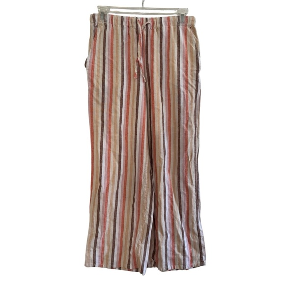 Urban Outfitters Linen Blend Striped Pants Wide Leg S - Picture 1 of 10